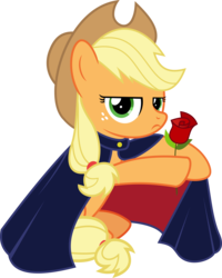 Size: 6944x8693 | Tagged: safe, artist:jhayarr23, applejack, earth pony, pony, a queen of clubs, equestria girls, g4, my little pony equestria girls: better together, absurd resolution, applejack is not amused, equestria girls ponified, flower, human pony applejack, ponified, rose, sailor moon (series), simple background, transparent background, tuxedo jack, tuxedo mask, unamused, vector