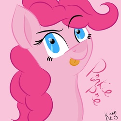 Size: 1000x1000 | Tagged: safe, artist:kairokeb, pinkie pie, earth pony, pony, g4, female, solo, tongue out