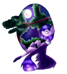 Size: 2700x3000 | Tagged: safe, artist:midnightdream123, oc, oc only, pegasus, pony, female, high res, mare, moon, night, simple background, solo, starry night, stars, transparent background, tree