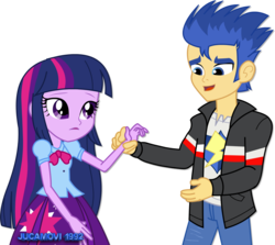 Size: 1600x1424 | Tagged: safe, artist:jucamovi1992, flash sentry, twilight sparkle, equestria girls, g4, female, holding hands, male, ship:flashlight, shipping, simple background, straight, transparent background