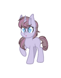 Size: 442x568 | Tagged: safe, artist:otakuchicky1, oc, oc only, pony, unicorn, female, magical lesbian spawn, mare, offspring, parent:angel wings, parent:inky rose, parents:inkywings, raised hoof, simple background, solo, transparent background
