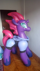 Size: 3168x5632 | Tagged: safe, tempest shadow, horse, pony, unicorn, g4, my little pony: the movie, bootleg, broken horn, hongyi, horn, inflatable, inflatable toy, irl, photo, pretty pretty tempest