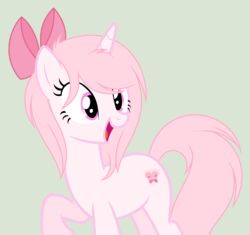 Size: 2068x1944 | Tagged: safe, artist:cutiesparkle, oc, oc only, oc:pinkster, pony, unicorn, bow, female, hair bow, mare, simple background, solo