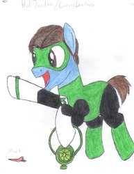 Size: 2550x3300 | Tagged: safe, artist:aridne, pony, dc comics, green lantern, hal jordan, high res, ponified, solo, traditional art