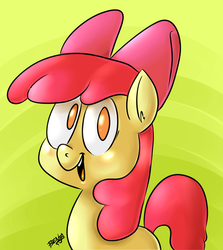 Size: 1762x1974 | Tagged: safe, artist:benja, apple bloom, g4, female, filly, looking at you, smiling, solo