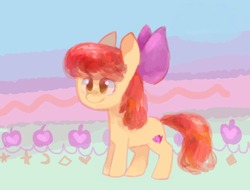 Size: 1280x974 | Tagged: safe, artist:laurasrxfgcc, apple bloom, earth pony, pony, g4, cute, female, filly, smiling, solo