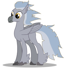 Size: 3462x3878 | Tagged: safe, artist:kirbymlp, classical hippogriff, hippogriff, g4, buckbeak, feathered fetlocks, harry potter (series), high res, reference, show accurate, simple background, solo, twitterponies, white background
