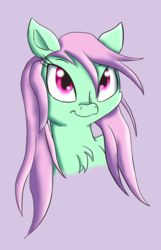 Size: 1447x2246 | Tagged: safe, artist:chiptunebrony, minty, g3, g4, bust, chest fluff, eyes up here, female, g3 to g4, generation leap, looking at you, portrait, smiling, solo