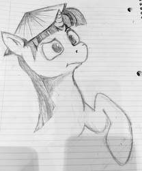 Size: 2335x2810 | Tagged: safe, artist:jetn-in-dark, twilight sparkle, pony, g4, female, high res, lined paper, monochrome, raised hoof, solo, traditional art