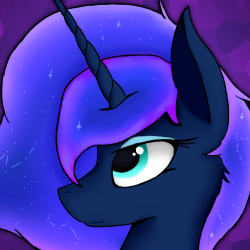 Size: 250x250 | Tagged: safe, artist:lacunah, princess luna, alicorn, pony, g4, bust, female, portrait, solo