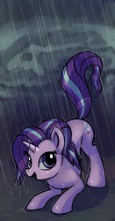 Size: 1003x1920 | Tagged: safe, artist:gsphere, starlight glimmer, pony, unicorn, g4, behaving like a dog, cute, female, glimmerbetes, looking at you, mare, open mouth, open smile, rain, smiling, smiling at you, solo, wet, wet mane