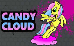 Size: 900x563 | Tagged: safe, artist:metal-jacket444, oc, oc only, oc:candy cloud, pegasus, pony, fighting is magic, cloud, cotton candy, cotton candy cloud, female, food, mare, solo, spread wings, wings