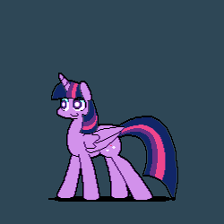 Size: 500x500 | Tagged: dead source, safe, artist:panyang-panyang, twilight sparkle, alicorn, pony, g4, animated, cute, female, gif, mare, pixel art, simple background, solo, spread wings, sweat, twilight sparkle (alicorn), wingboner, wings