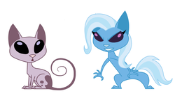 Size: 1366x768 | Tagged: safe, trixie, g4, crossover, kat (kid vs kat), kathleen barr, kid vs kat, simple background, voice actor joke, white background