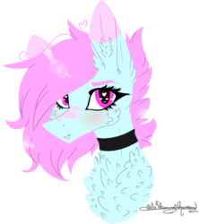 Size: 597x673 | Tagged: safe, artist:ohflaming-rainbow, oc, oc only, oc:sour bubble, pony, bust, chest fluff, female, heart eyes, mare, portrait, simple background, solo, transparent background, wingding eyes