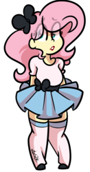 Size: 1783x3399 | Tagged: safe, artist:befishproductions, fluttershy, equestria girls, g4, bow, clothes, cute, female, shirt, shoes, simple background, skirt, socks, solo, thigh highs, transparent background