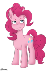 Size: 1300x1800 | Tagged: dead source, safe, artist:afterman, pinkie pie, g4, eyebrows, female, looking up, simple background, solo, standing, transparent background