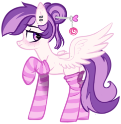 Size: 1653x1701 | Tagged: safe, artist:astralblues, oc, oc only, oc:mentol heart, pegasus, pony, clothes, female, mare, raised hoof, simple background, socks, solo, striped socks, transparent background