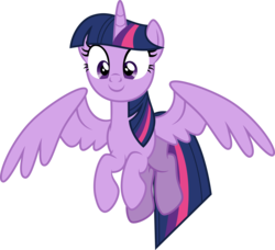 Size: 8325x7579 | Tagged: safe, artist:decprincess, twilight sparkle, alicorn, pony, g4, .svg available, absurd resolution, female, flying, mare, simple background, smiling, solo, transparent background, twilight sparkle (alicorn), vector