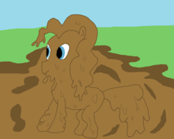 Size: 1802x1438 | Tagged: safe, artist:amateur-draw, pinkie pie, earth pony, pony, g4, 1000 hours in ms paint, covered in mud, dirty, downvote bait, female, mare, messy, ms paint, mud, mud pony, muddy, smiling, solo, wat, wet and messy