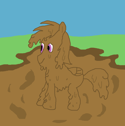 Size: 1200x1210 | Tagged: safe, artist:amateur-draw, rainbow dash, g4, 1000 hours in ms paint, covered in mud, downvote bait, female, ms paint, mud, muddy, solo, wet and messy