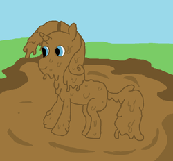 Size: 1066x990 | Tagged: safe, artist:amateur-draw, rarity, g4, 1000 hours in ms paint, covered in mud, downvote bait, female, ms paint, mud, muddy, solo, wet and messy