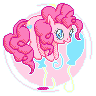 Size: 96x96 | Tagged: safe, artist:ef74, pinkie pie, g4, bouncing, cutie mark, female, limited palette, pixel art, simple background, solo, transparent background