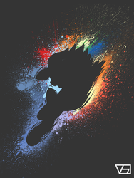 Size: 5400x7200 | Tagged: safe, artist:lukijimomk, rainbow dash, fighting is magic, g4, absurd resolution, action pose, black background, female, negative space, silhouette, simple background, solo