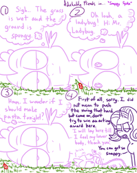 Size: 4779x6013 | Tagged: safe, artist:adorkabletwilightandfriends, spike, starlight glimmer, dragon, ladybug, pony, unicorn, comic:adorkable twilight and friends, g4, absurd resolution, adorkable friends, austin powers in the comments, comic, grass, humor, lineart, slice of life