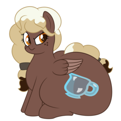 Size: 9375x9375 | Tagged: safe, artist:andelai, artist:worstsousaphonehorse, edit, oc, oc only, oc:sweeter mocha, pegasus, pony, absurd resolution, fat, female, freckles, grumpy, huge butt, impossibly large butt, large butt, obese, simple background, sitting, the ass was fat, transparent background, vector