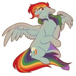 Size: 1024x1024 | Tagged: safe, artist:snowolive, rainbow dash, pegasus, pony, g4, ear fluff, female, mare, simple background, smiling, solo, spread wings, tongue out, transparent background, wings