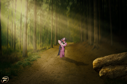 Size: 3872x2592 | Tagged: safe, artist:lukijimomk, twilight sparkle, g4, crepuscular rays, forest, high res, irl, photo, ponies in real life, solo
