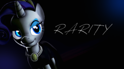 Size: 3840x2160 | Tagged: safe, artist:wiizzie, rarity, pony, g4, 3d, clothes, dress, female, high res, jewelry, solo
