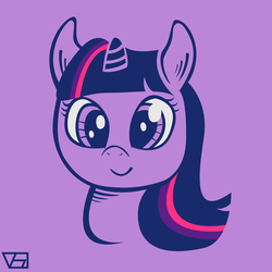 Size: 3000x3000 | Tagged: safe, artist:lukijimomk, twilight sparkle, g4, bust, female, high res, purple background, simple background, solo