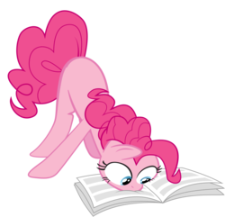 Size: 6000x5795 | Tagged: safe, artist:goblinengineer, pinkie pie, earth pony, pony, g4, ponyville confidential, .ai available, absurd resolution, female, mare, newspaper, reading, simple background, solo, transparent background, vector