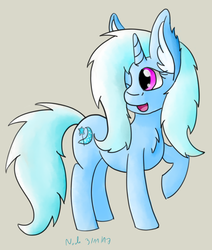 Size: 2880x3392 | Tagged: safe, artist:nacle, trixie, pony, unicorn, g4, female, fluffy, high res, horn, mare, one eye closed, solo, wink