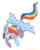 Size: 2181x2700 | Tagged: safe, artist:fangirldescendant, rainbow dash, pony, g4, crying, female, flying, high res, simple background, solo, white background