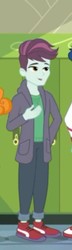 Size: 163x564 | Tagged: safe, screencap, track starr, a queen of clubs, equestria girls, g4, my little pony equestria girls: better together, background human, clothes, cropped, jacket, male, pants, shoes, sneakers, solo