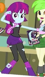 Size: 321x553 | Tagged: safe, screencap, cherry crash, mystery mint, a queen of clubs, equestria girls, g4, my little pony equestria girls: better together, anime, background human, cropped, female, looking at you, pose, sailor jupiter, sailor moon (series), smiling