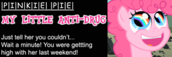 Size: 600x200 | Tagged: safe, artist:shadesmaclean, pinkie pie, g4, the cutie mark chronicles, anti-drug, drugs, female, solo
