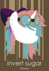 Size: 792x1153 | Tagged: safe, artist:anonymousnekodos, oc, oc only, oc:invert sugar, pony, unicorn, bust, dream, female, goggles, happy, hope, horn, humie, implied human, lineless, mare, minimalist, modern art, phone wallpaper, portrait, solo, wallpaper