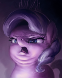 Size: 765x960 | Tagged: safe, artist:assasinmonkey, diamond tiara, earth pony, pony, crusaders of the lost mark, arin hanson face, faic, female, filly, open mouth, solo, triple chin