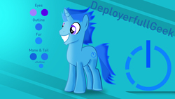 Size: 1920x1080 | Tagged: safe, artist:deployerfullgeek, oc, oc only, oc:deployerfullgeek, pony, blue, original character do not steal, simple background, solo