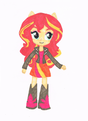 Size: 1700x2338 | Tagged: safe, artist:artofmagicpoland, sunset shimmer, equestria girls, g4, cute, doll, equestria girls minis, female, shimmerbetes, solo, toy