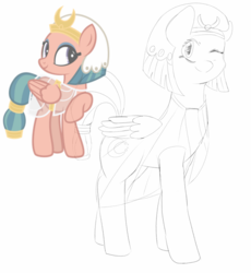 Size: 1474x1600 | Tagged: safe, artist:c0pter, somnambula, pegasus, pony, daring done?, g4, female, mare, sketch, solo, wip