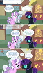 Size: 1280x2168 | Tagged: safe, artist:hakunohamikage, diamond tiara, silver spoon, oc, oc:nyx, alicorn, pony, ask-princesssparkle, g4, ask, comic, female, filly, tumblr