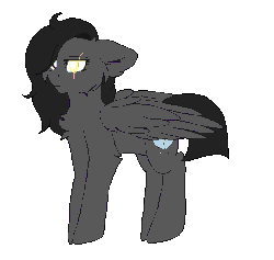 Size: 469x444 | Tagged: safe, artist:czywko, oc, oc only, oc:dancing moonlight, pegasus, pony, animated, blind, blinking, bouncing, cheek fluff, chest fluff, commission, ear fluff, female, floppy ears, frown, gif, glare, gray, heterochromia, lidded eyes, mare, pagedoll, pixel art, scar, simple background, solo, transparent background