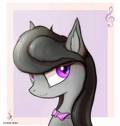 Size: 1094x1150 | Tagged: safe, artist:zidanemina, octavia melody, earth pony, pony, g4, bowtie, female, mare, solo