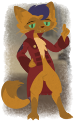 Size: 771x1244 | Tagged: safe, artist:underwoodart, capper dapperpaws, abyssinian, cat, anthro, digitigrade anthro, g4, my little pony: the movie, chest fluff, clothes, coat, male, solo, vest
