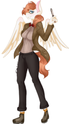 Size: 1076x1920 | Tagged: safe, artist:mscolorsplash, oc, oc only, oc:doctor sunfire, pegasus, anthro, anthro oc, bowtie, clothes, commission, commissioner:alkonium, cosplay, costume, doctor who, eleventh doctor, glasses, simple background, sonic screwdriver, transparent background, tweed